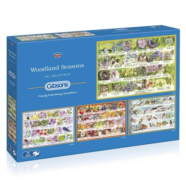 4 x 500 pieces puzzle: Woodland season - Gibsons-G5048