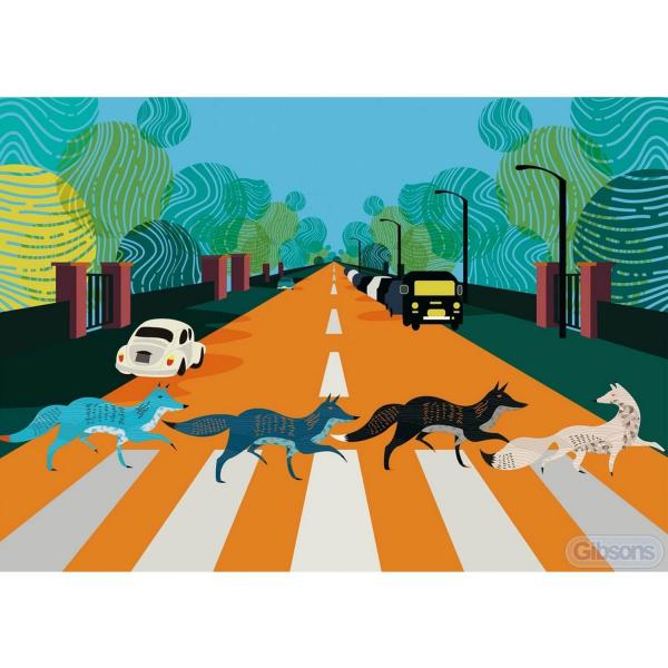 Puzzle 500 pièces : Abbey Road Foxes - Gibsons-G3605