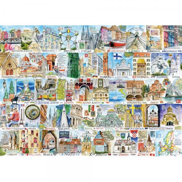 Puzzle 1000 pièces : Vues et sons d'Europe - Gibsons-G7146