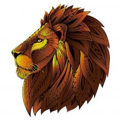 Puzzle 121 pieces : Rainbow Wooden Puzzle LION