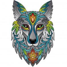 Puzzle 180 pieces : Rainbow Wooden Puzzle WOLF