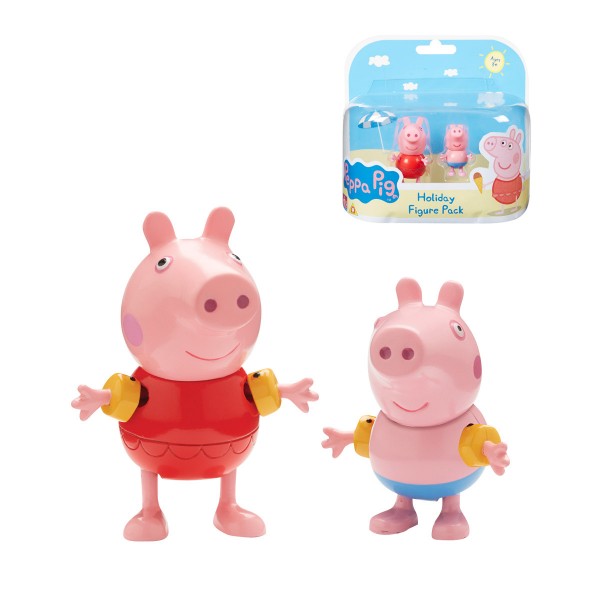 Figurines Peppa Pig en vacances : Peppa et Georges (avec brassards) - Giochi-PPH04-3