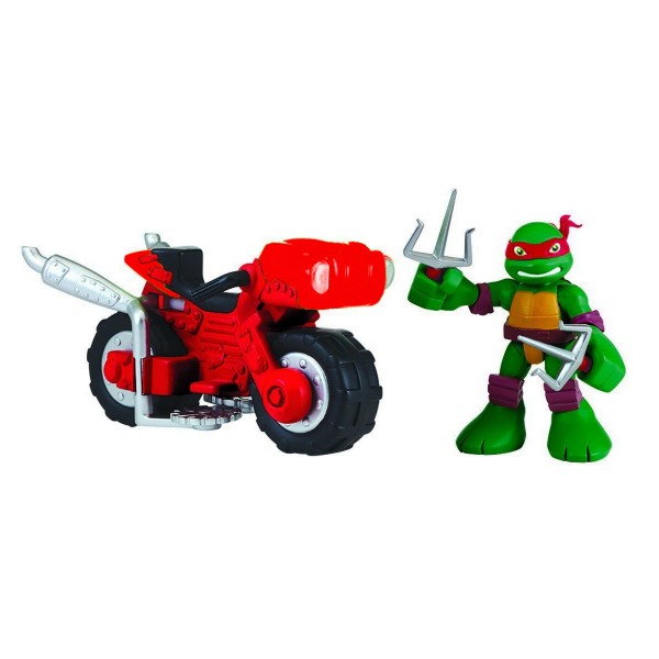 Figurines Tortues Ninja 6 cm : Raphael et sa mini moto - Giochi-6720-96104