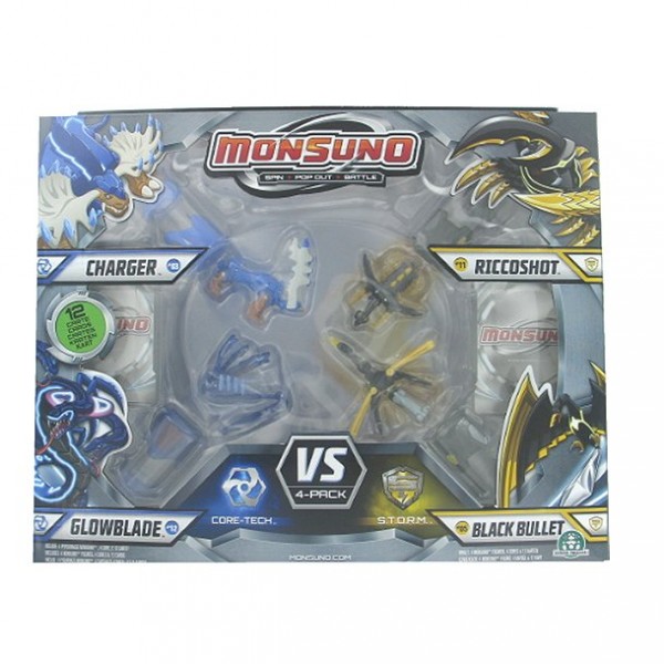 Monsuno Battle pack 4 animaux et 4 cores : Charger, Riccoshot, Glowblade, Black Bullet - Giochi-7754-2