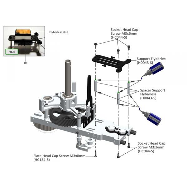 Support Module Flybarless Goblin 630/700/770 - SAB HD - H0043-S