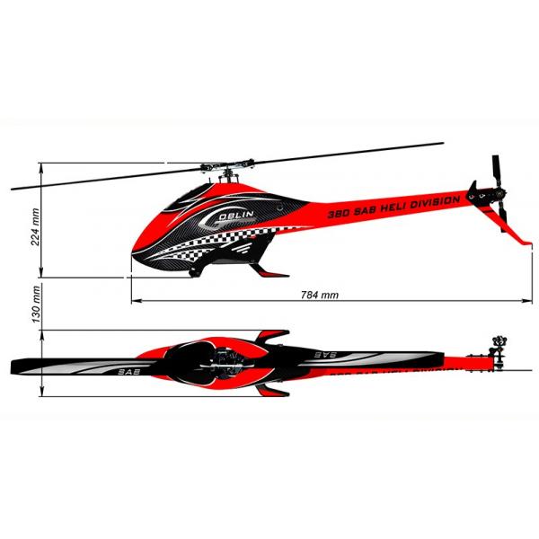 GOBLIN 380 RED/BLACK - SAB HELICOPTERS - GOB-SG380