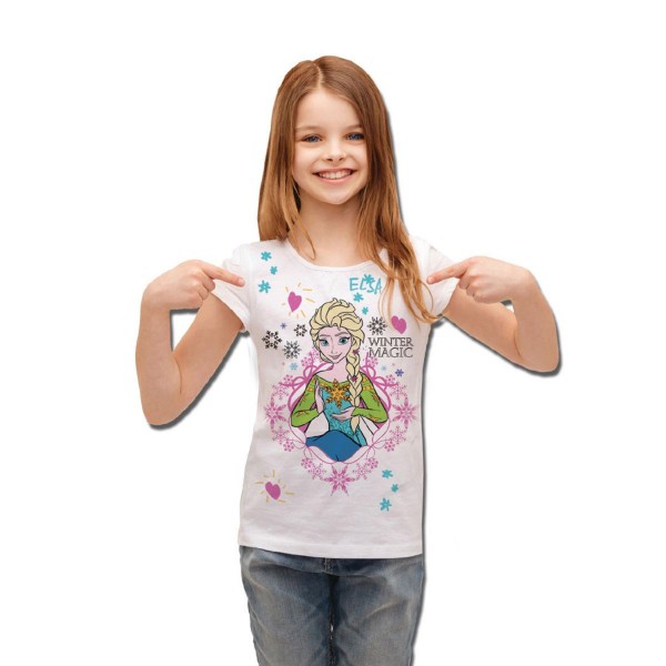 Set de customisation : Tee-Shirt à colorier La Reine des Neiges (Frozen) - Goliath-35897