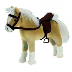 Doll accessories: Götz Boutique: Articulated horse plush toy with salt and harness: Halfinger