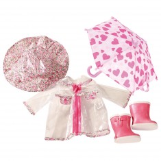 Kleidung für 45-cm-Puppen: Regenoutfit und Accessoires