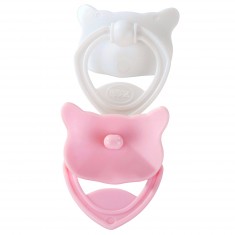 Pacifiers for 48 cm dolls: Pink and white