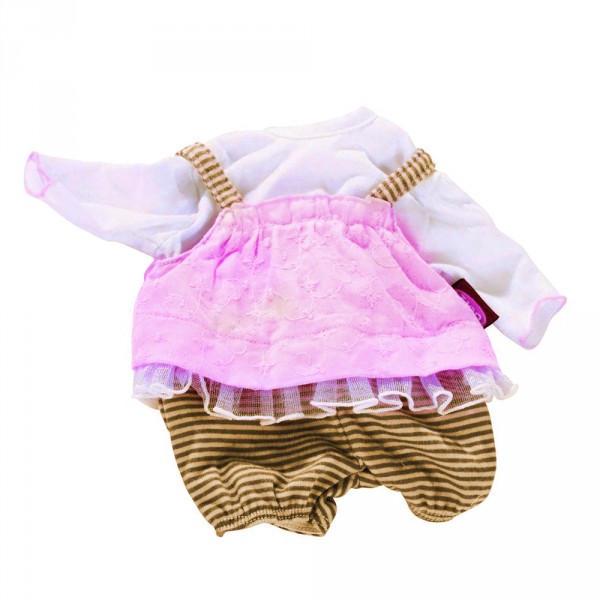 Vêtement pour poupée de 42 à 46 cm : Tenue à rayures avec robe rose à dentelles - Gotz-3402177