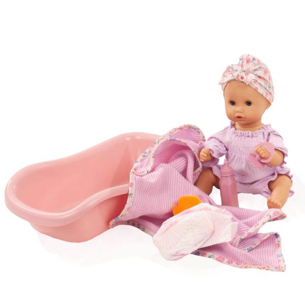 Sleepy Aquini Puppenbox 33 cm: BliBlaBlume Mädchen mit Badewanne - Gotz-2353149