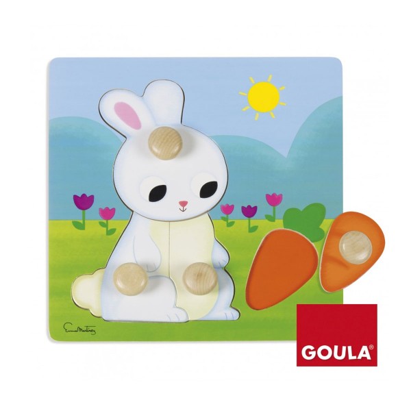 Puzzle de madera de 4 piezas: Conejo - Diset-Goula-53054