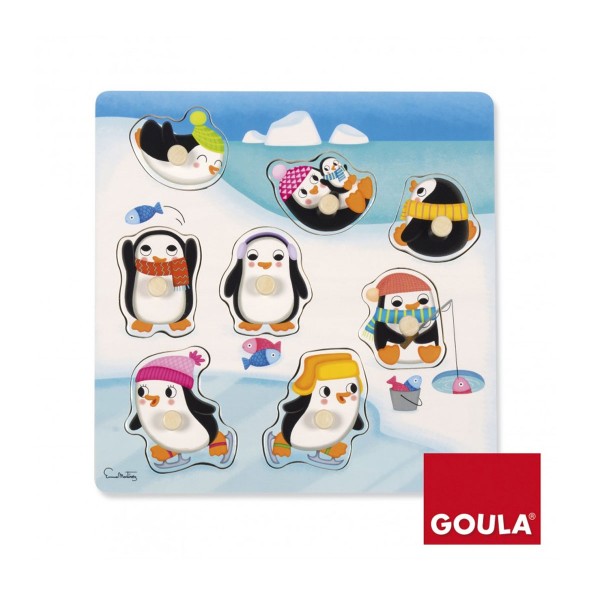 Puzzle en bois 8 pièces : Pingouins - Diset-Goula-53056