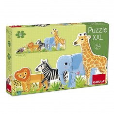 Puzzle XXL de 16 piezas: Animales de la selva