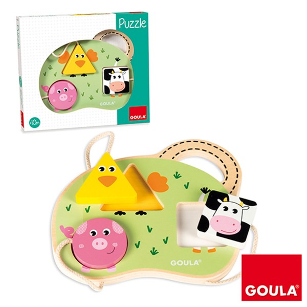 Fitting 3 wooden pieces: My first Farm puzzle - Diset-Goula-53452
