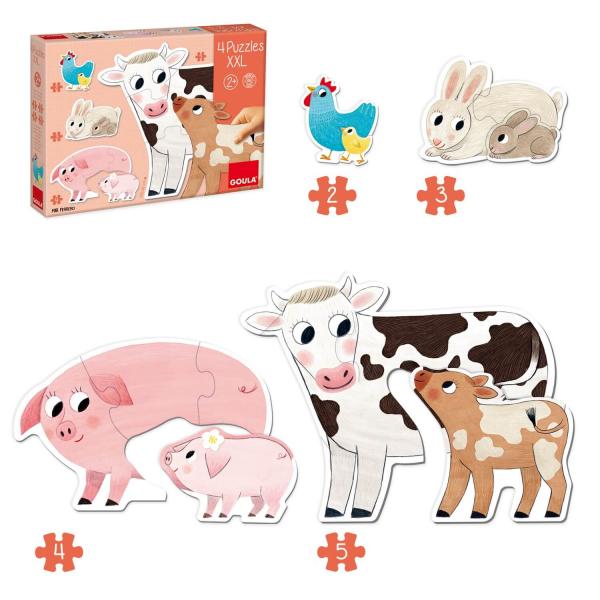 Puzzle XXL de 14 piezas: Animales - Diset-Goula-53175