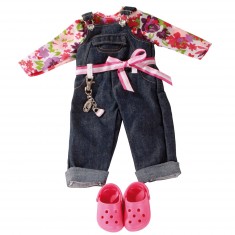 Kleidung für 45-cm-Puppen: Jeansoverall mit Dollocs