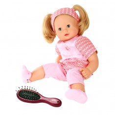 Maxy Muffin Puppe 42 cm, blondes Haar mit rosa Outfit und Pinsel