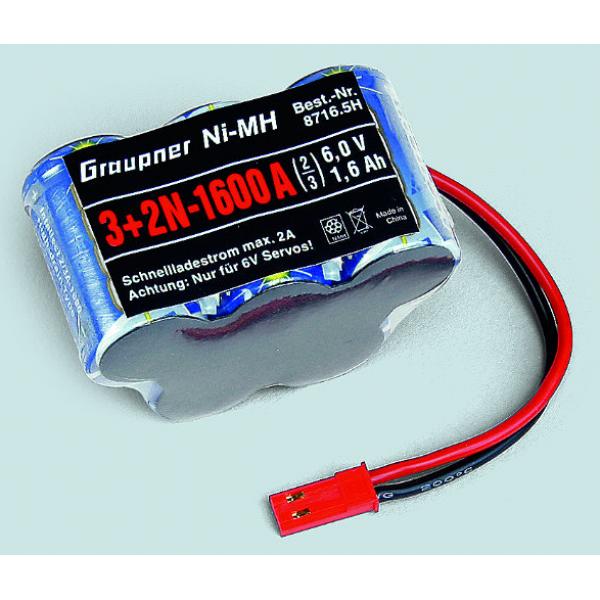 Batterie RX Nimh 6V 1600mAh BEC Graupner - 8716.5H