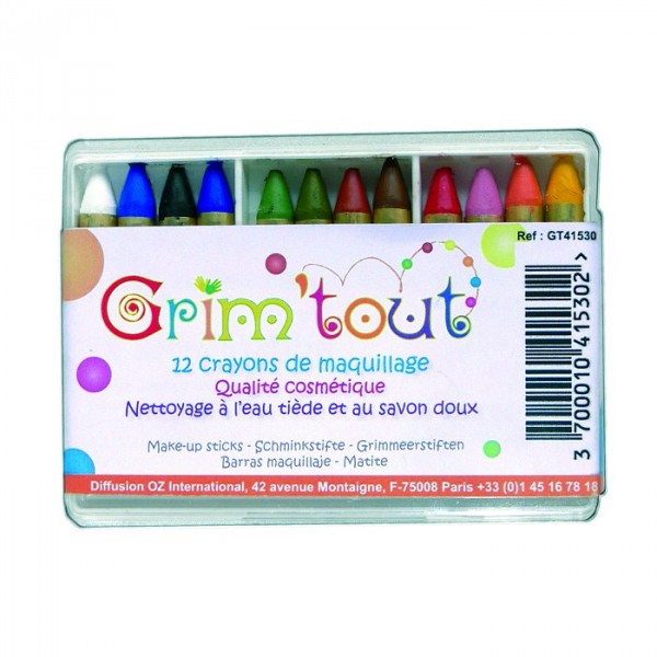 Maquillage Crayons de maquillage : 12 Couleurs assorties - GrimTout-GT41530