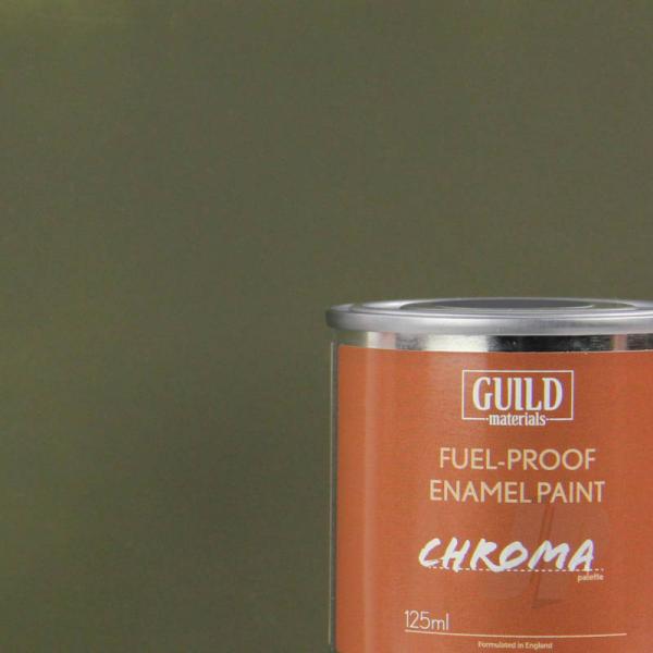 Peinture Chroma Matt Enamel (Résistant Carburant) Olive Drab (Pot 125ml) - Guild Materials - GLDCHR6315