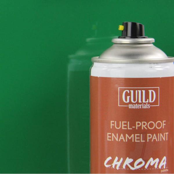 Peinture Chroma Gloss Enamel (Résistant Carburant) Vert (400ml Aerosol) - Guild Materials - GLDCHR6417