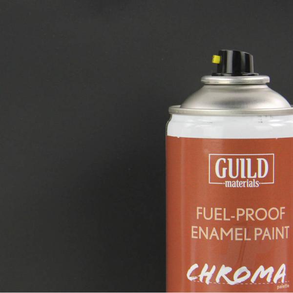 Peinture Chroma Matt Enamel (Résistant Carburant) Noir (400ml Aerosol) - Guild Materials - GLDCHR6503
