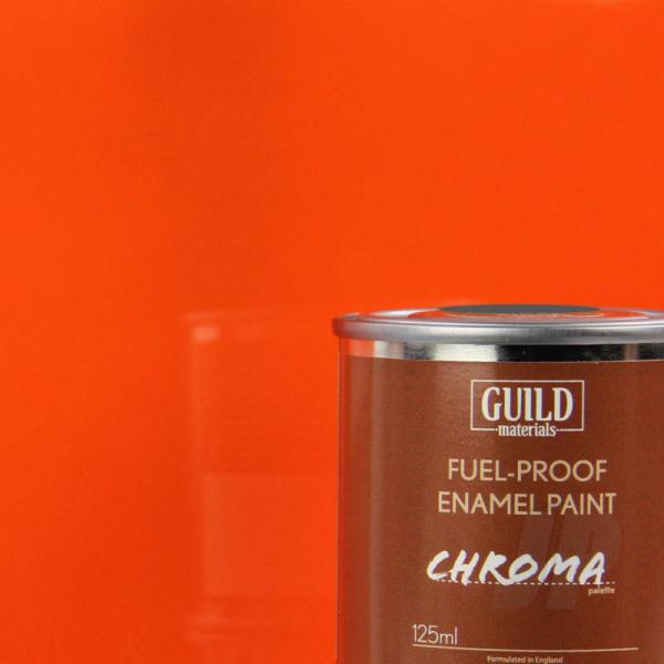 Peinture Chroma Gloss Enamel (Résistant Carburant) Orange (Pot 125ml) - Guild Materials - GLDCHR6206