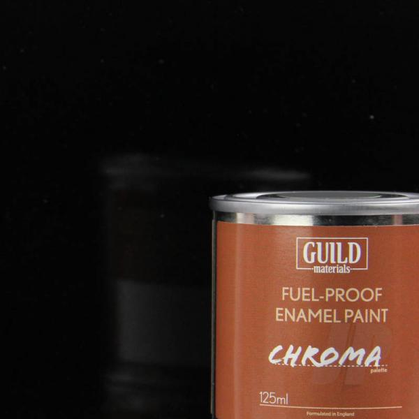 Peinture Chroma Gloss Enamel (Résistant Carburant) Noir (Pot 125ml) - Guild Materials - GLDCHR6203