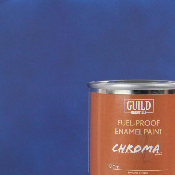 Peinture Chroma Matt Enamel (Résistant Carburant) Bleu Foncé - Dark Blue (Pot 125ml) - Guild Materia - GLDCHR6304