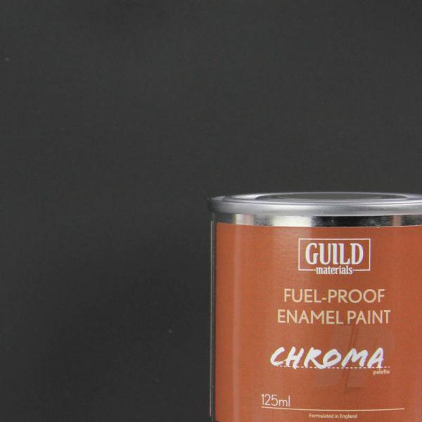Peinture Chroma Matt Enamel (Résistant Carburant) Noir (Pot 125ml) - Guild Materials - GLDCHR6303