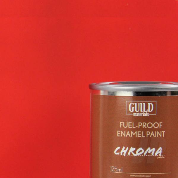 Peinture Chroma Matt Enamel (Résistant Carburant) Rouge (Pot 125ml) - Guild Materials - GLDCHR6301