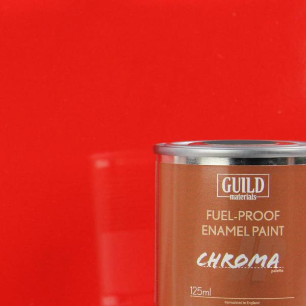 Peinture Chroma Gloss Enamel (Résistant Carburant) Rouge (Pot 125ml) - Guild Materials - GLDCHR6201