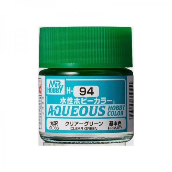 Mr Hobby -Gunze Aqueous Hobby Colors (10 ml) Clear Green  - H-094