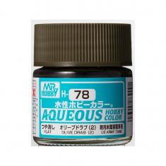 Mr Hobby -Gunze Aqueous Hobby Colors (10 ml) Olive Drab (2) 