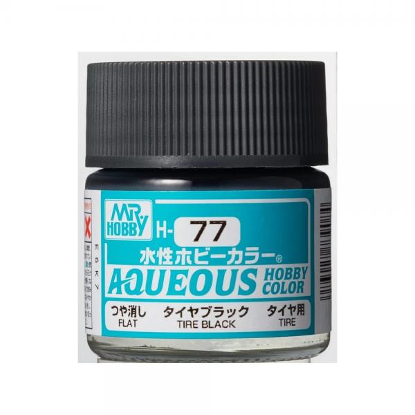 Mr Hobby -Gunze Aqueous Hobby Colors (10 ml) Tire Black  - H-077