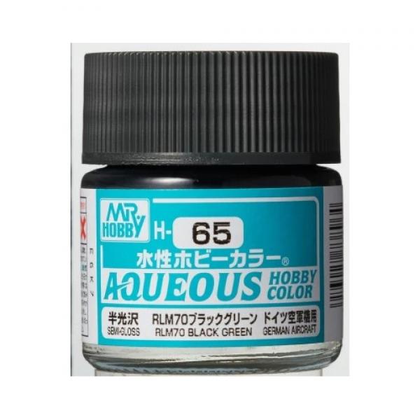 Mr Hobby -Gunze Aqueous Hobby Colors (10 ml) RLM70 Black Green  - H-065