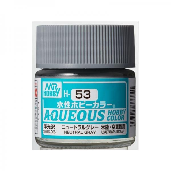 Mr Hobby -Gunze Aqueous Hobby Colors (10 ml) Neutral Gray  - H-053
