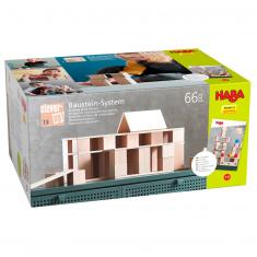 Wooden building blocks: 66 pieces