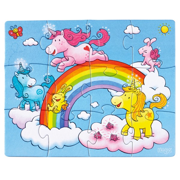 Puzzles de 12 a 18 piezas: 3 puzzles: Unicornios en las nubes - Haba-300299