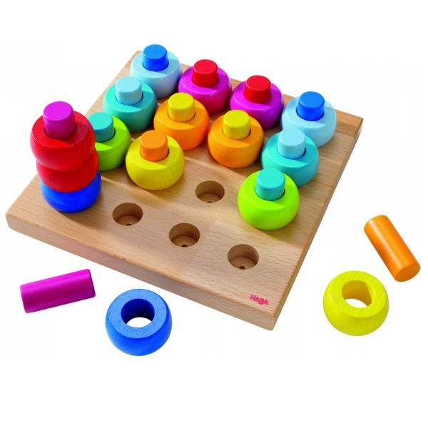 Stackable wooden Multi-colored rings - Haba-2202
