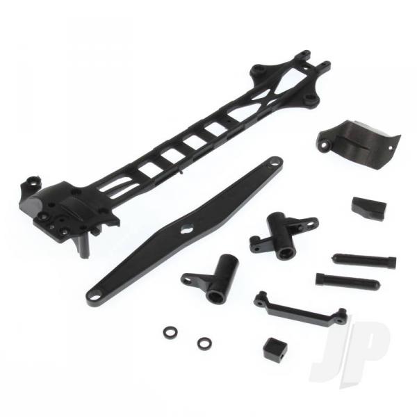 Upper Deck + Spur Gearbox Guard + Battery Cover + Steering Assembly + Servo Mount + Bushes (Volcano, - HBX680P002