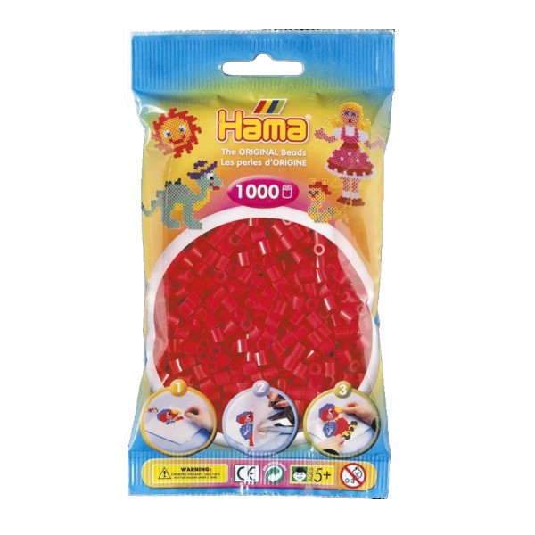 Sachet de 1000 perles Hama Midi : Rouge - Hama-207-05