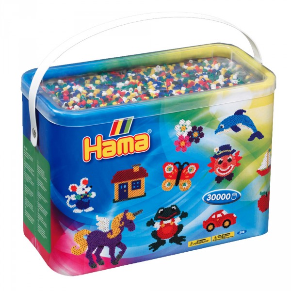 Baril de 30000 perles Hama Midi : 6 couleurs - Hama-208-66