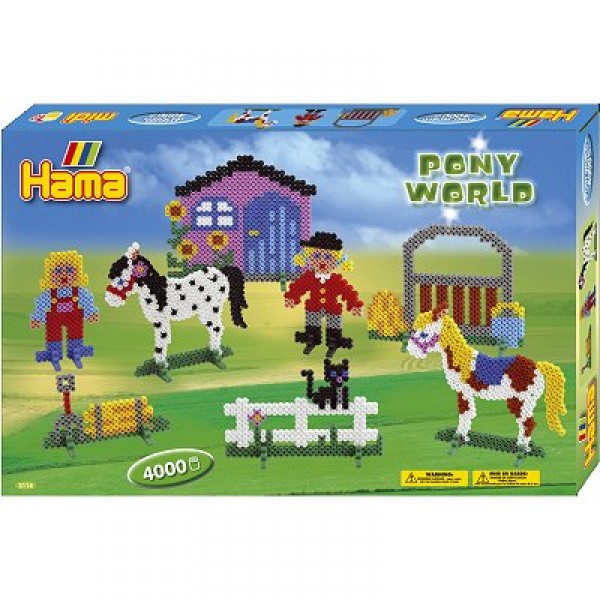 Boite de perles Hama Midi Technique à repasser : L'univers des poneys - Hama-3114