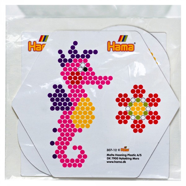 Cartes de modèles en couleur pour perles Hama Midi : Fleur et hippocampe - Hama-4641