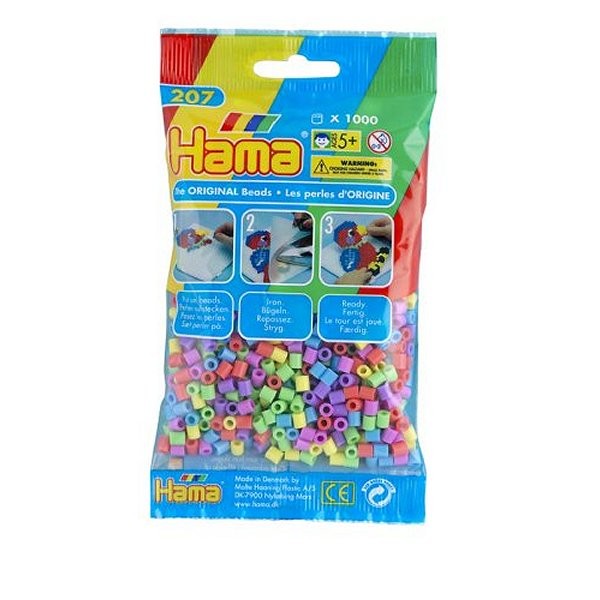 Sachet de 1000 perles Hama Midi : Pastel mix - Hama-207-50