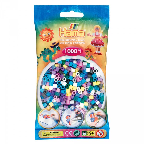 Sachet de 1000 perles Hama Midi : 11 couleurs - Hama-207-69