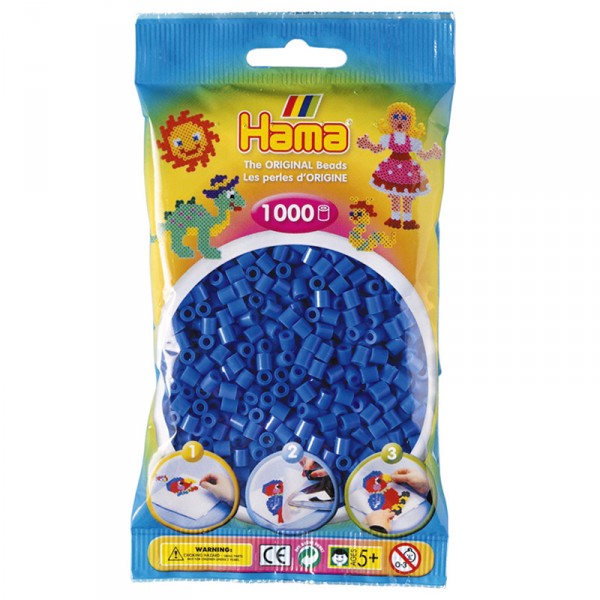 Sachet de 1000 perles Hama Midi : Bleu - Hama-207-09